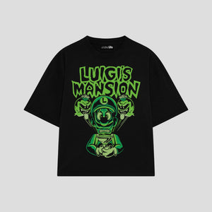 Playera streetwear premium de anime y gaming ExtraLife MX, corte oversized drop shoulder ligero y fresco en color Deep Black y Off-White, moda urbana mexicana de culto.