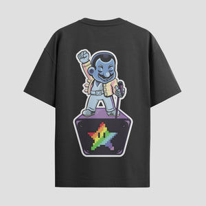 Playera urbana de anime y gaming ExtraLife MX, corte Standard Fit unisex ligero y transpirable en color Deep Black y Pure White, ropa de uso diario para gym y casual.
