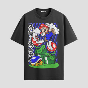 Playera urbana de anime y gaming ExtraLife MX, corte Standard Fit unisex ligero y transpirable en color Deep Black y Pure White, ropa de uso diario para gym y casual.