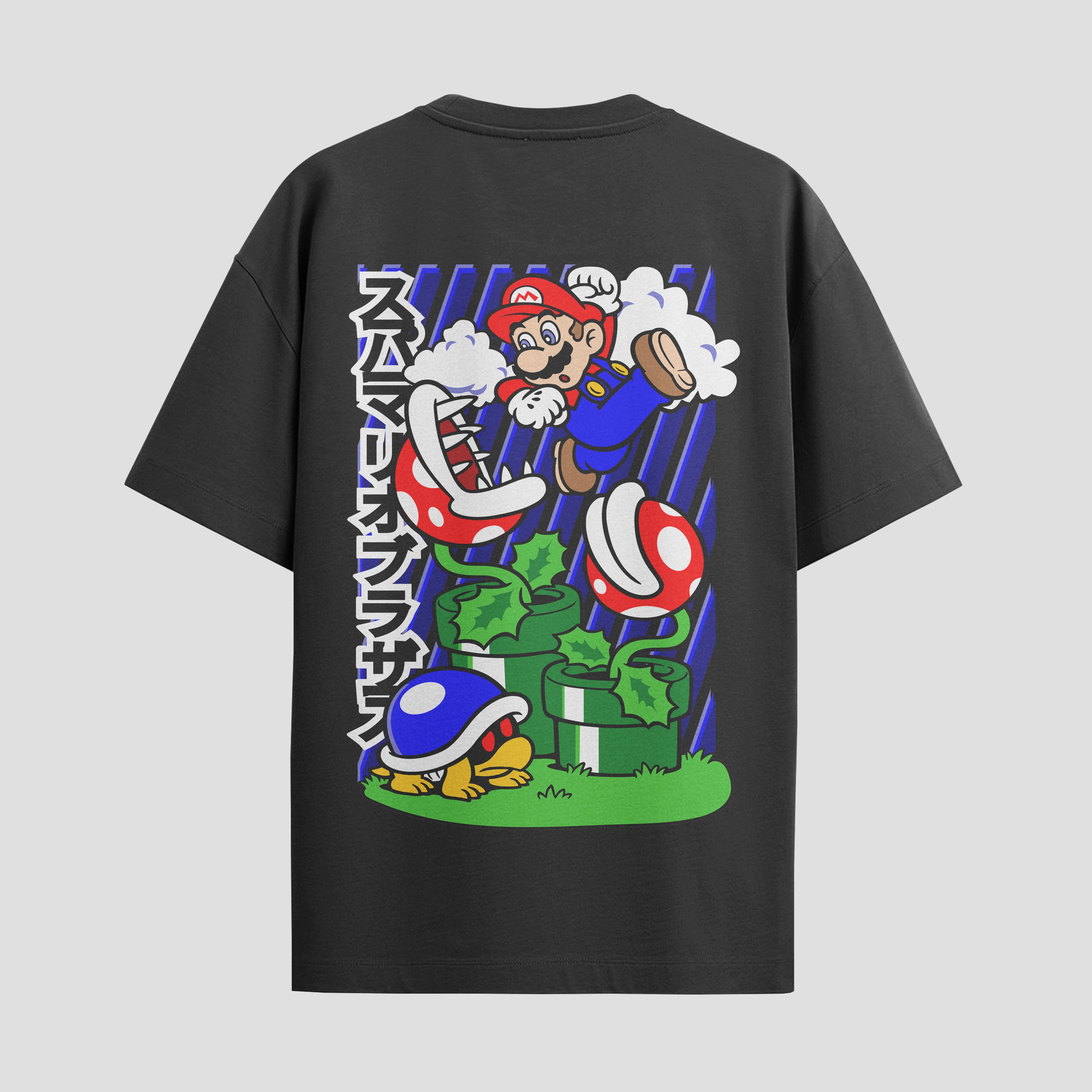 Playera urbana de anime y gaming ExtraLife MX, corte Standard Fit unisex ligero y transpirable en color Deep Black y Pure White, ropa de uso diario para gym y casual.