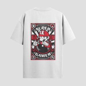 Playera urbana de anime y gaming ExtraLife MX, corte Standard Fit unisex ligero y transpirable en color Deep Black y Pure White, ropa de uso diario para gym y casual.