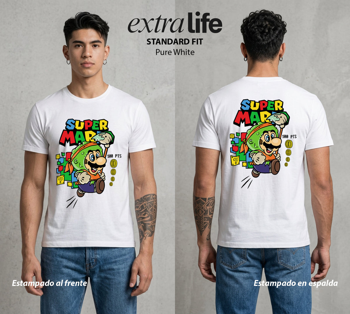 El Reino del Fontanero | El Fontanero Estelar #02215 - Playera Classic Premium | Pure White - Foto en modelo