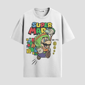 Playera urbana de anime y gaming ExtraLife MX, corte Standard Fit unisex ligero y transpirable en color Deep Black y Pure White, ropa de uso diario para gym y casual.