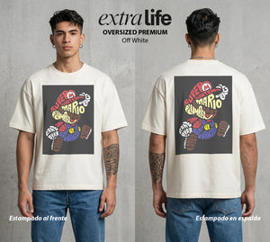 El Reino del Fontanero | El Saltador del Reino #02217 - Playera Oversized Premium | Off White - Foto en modelo