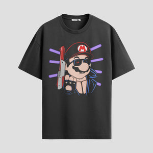 Playera urbana de anime y gaming ExtraLife MX, corte Standard Fit unisex ligero y transpirable en color Deep Black y Pure White, ropa de uso diario para gym y casual.