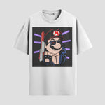 Playera urbana de anime y gaming ExtraLife MX, corte Standard Fit unisex ligero y transpirable en color Deep Black y Pure White, ropa de uso diario para gym y casual.
