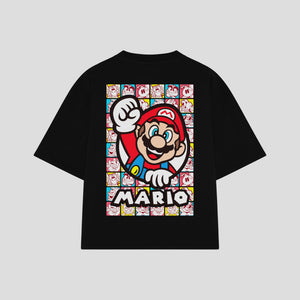 Playera streetwear premium de anime y gaming ExtraLife MX, corte oversized drop shoulder ligero y fresco en color Deep Black y Off-White, moda urbana mexicana de culto.