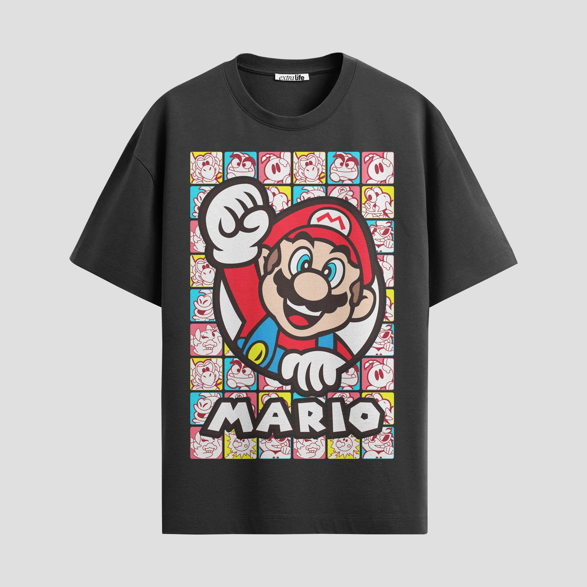 Playera urbana de anime y gaming ExtraLife MX, corte Classic Premium unisex ligero y transpirable en color Deep Black y Pure White, ropa de uso diario para gym y casual.