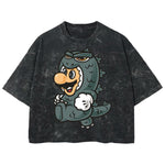 Playera streetwear premium de anime y gaming ExtraLife MX, corte boxy deluxe mineral wash heavyweight en color Acid Wash, moda urbana mexicana de culto.