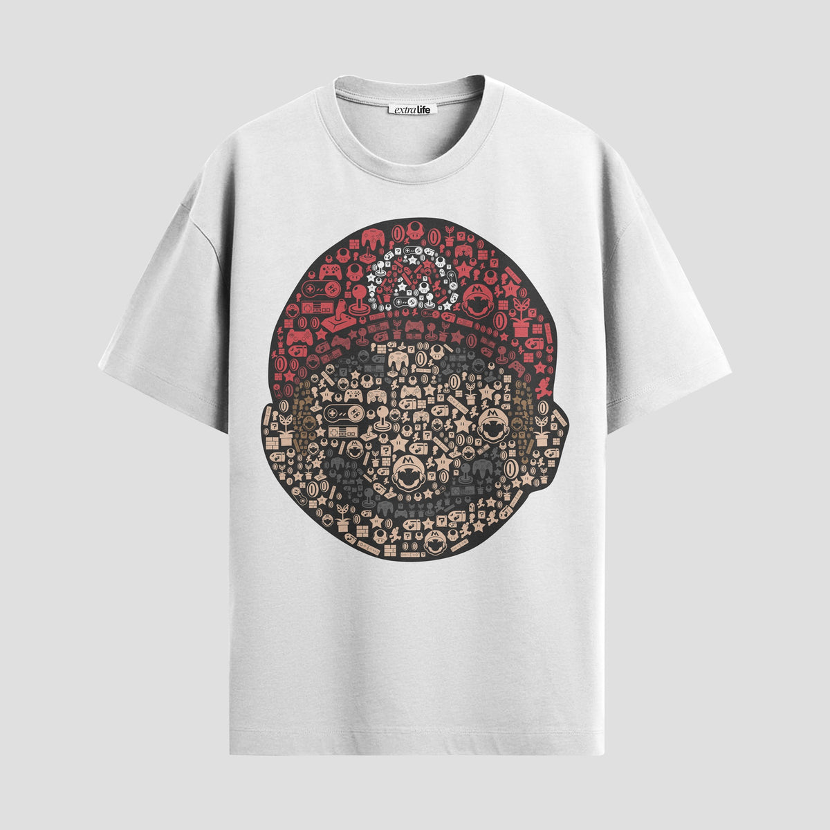 Playera urbana de anime y gaming ExtraLife MX, corte Classic Premium unisex ligero y transpirable en color Deep Black y Pure White, ropa de uso diario para gym y casual.