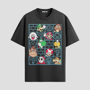Playera urbana de anime y gaming ExtraLife MX, corte Standard Fit unisex ligero y transpirable en color Deep Black y Pure White, ropa de uso diario para gym y casual.