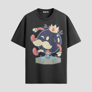 Playera urbana de anime y gaming ExtraLife MX, corte Standard Fit unisex ligero y transpirable en color Deep Black y Pure White, ropa de uso diario para gym y casual.