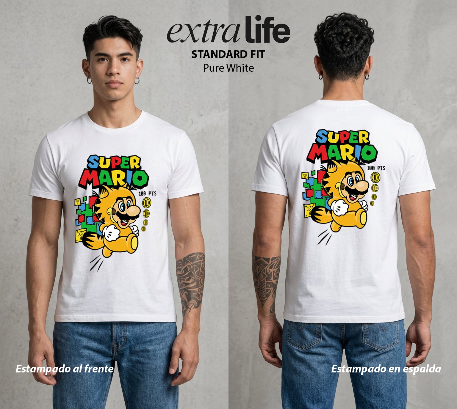 El Reino del Fontanero | El Campeon del Hongo #02241 - Playera Standard Fit | Pure White - Foto en modelo