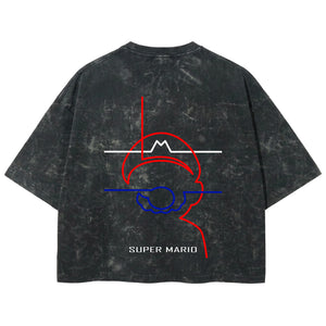 Playera streetwear premium de anime y gaming ExtraLife MX, corte boxy deluxe mineral wash heavyweight en color Acid Wash, moda urbana mexicana de culto.