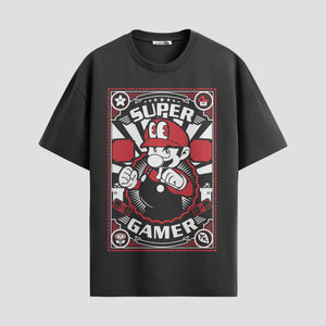 Playera urbana de anime y gaming ExtraLife MX, corte Classic Premium unisex ligero y transpirable en color Deep Black y Pure White, ropa de uso diario para gym y casual.