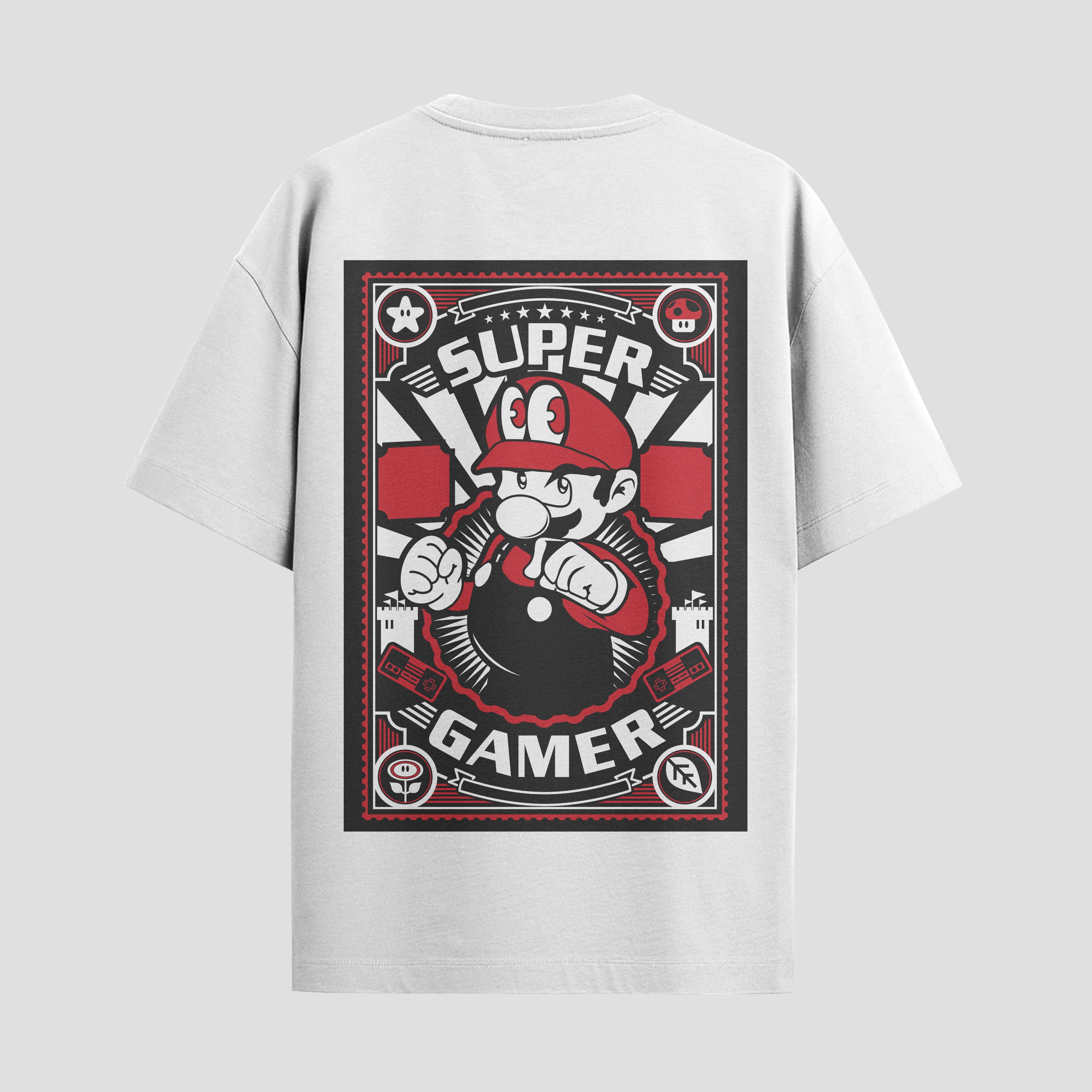 Playera urbana de anime y gaming ExtraLife MX, corte Standard Fit unisex ligero y transpirable en color Deep Black y Pure White, ropa de uso diario para gym y casual.