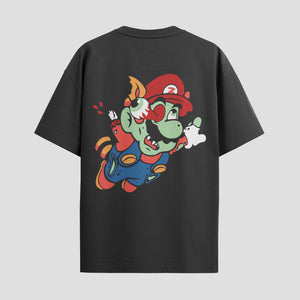 Playera urbana de anime y gaming ExtraLife MX, corte Standard Fit unisex ligero y transpirable en color Deep Black y Pure White, ropa de uso diario para gym y casual.