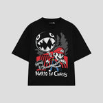 Playera streetwear premium de anime y gaming ExtraLife MX, corte oversized drop shoulder ligero y fresco en color Deep Black y Off-White, moda urbana mexicana de culto.