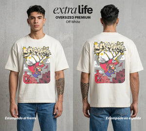 El Reino del Fontanero | El Saltador del Reino #02261 - Playera Oversized Premium | Off White - Foto en modelo