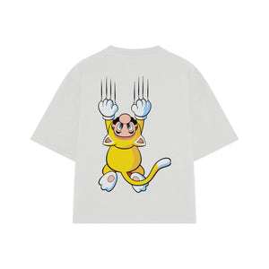 Playera streetwear premium de anime y gaming ExtraLife MX, corte oversized drop shoulder ligero y fresco en color Deep Black y Off-White, moda urbana mexicana de culto.