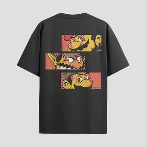 Playera urbana de anime y gaming ExtraLife MX, corte Standard Fit unisex ligero y transpirable en color Deep Black y Pure White, ropa de uso diario para gym y casual.