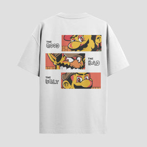 Playera urbana de anime y gaming ExtraLife MX, corte Standard Fit unisex ligero y transpirable en color Deep Black y Pure White, ropa de uso diario para gym y casual.