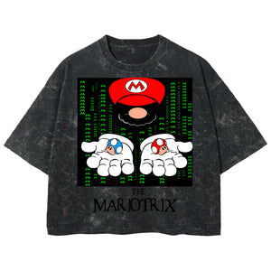 Playera streetwear premium de anime y gaming ExtraLife MX, corte boxy deluxe mineral wash heavyweight en color Acid Wash, moda urbana mexicana de culto.