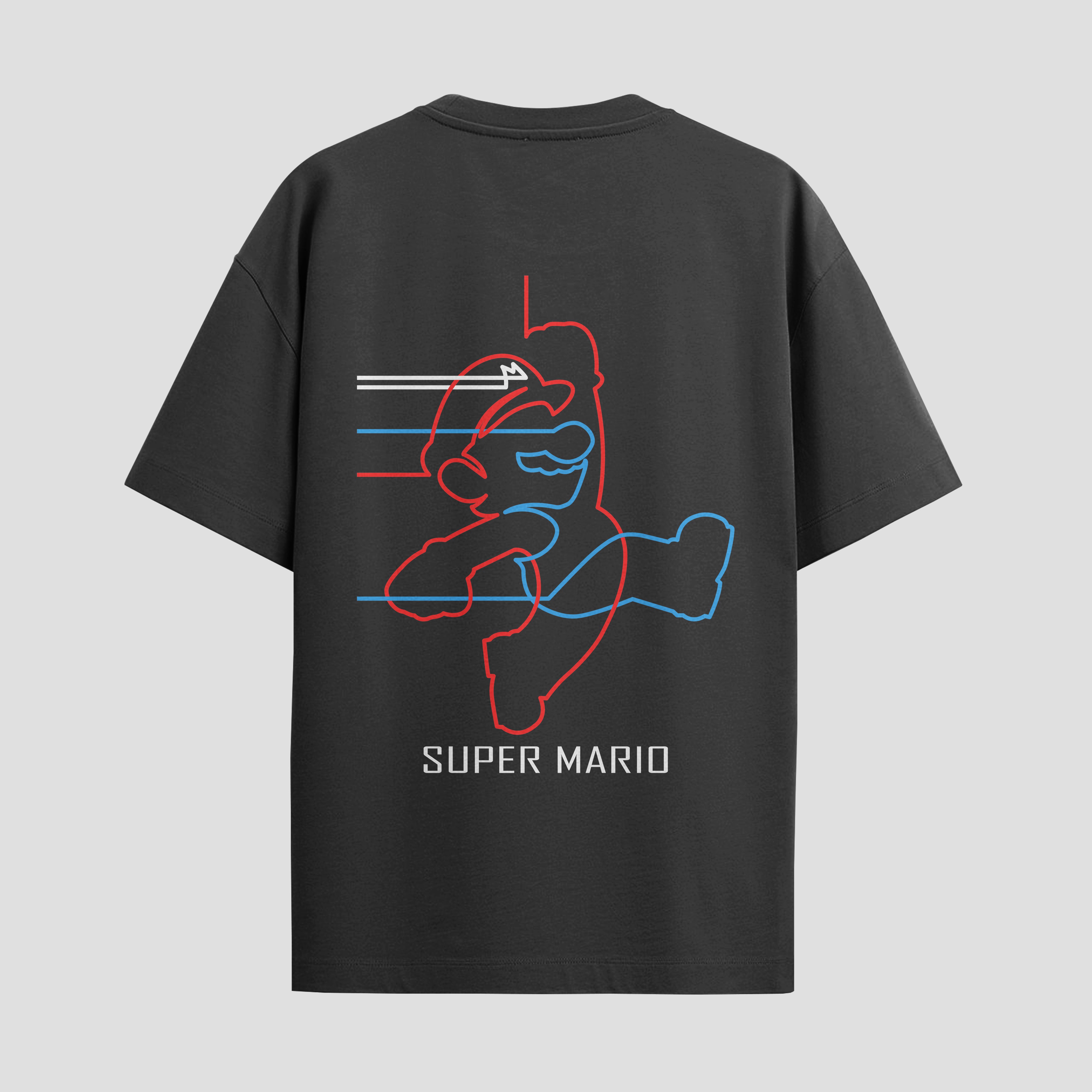 Playera urbana de anime y gaming ExtraLife MX, corte Standard Fit unisex ligero y transpirable en color Deep Black y Pure White, ropa de uso diario para gym y casual.