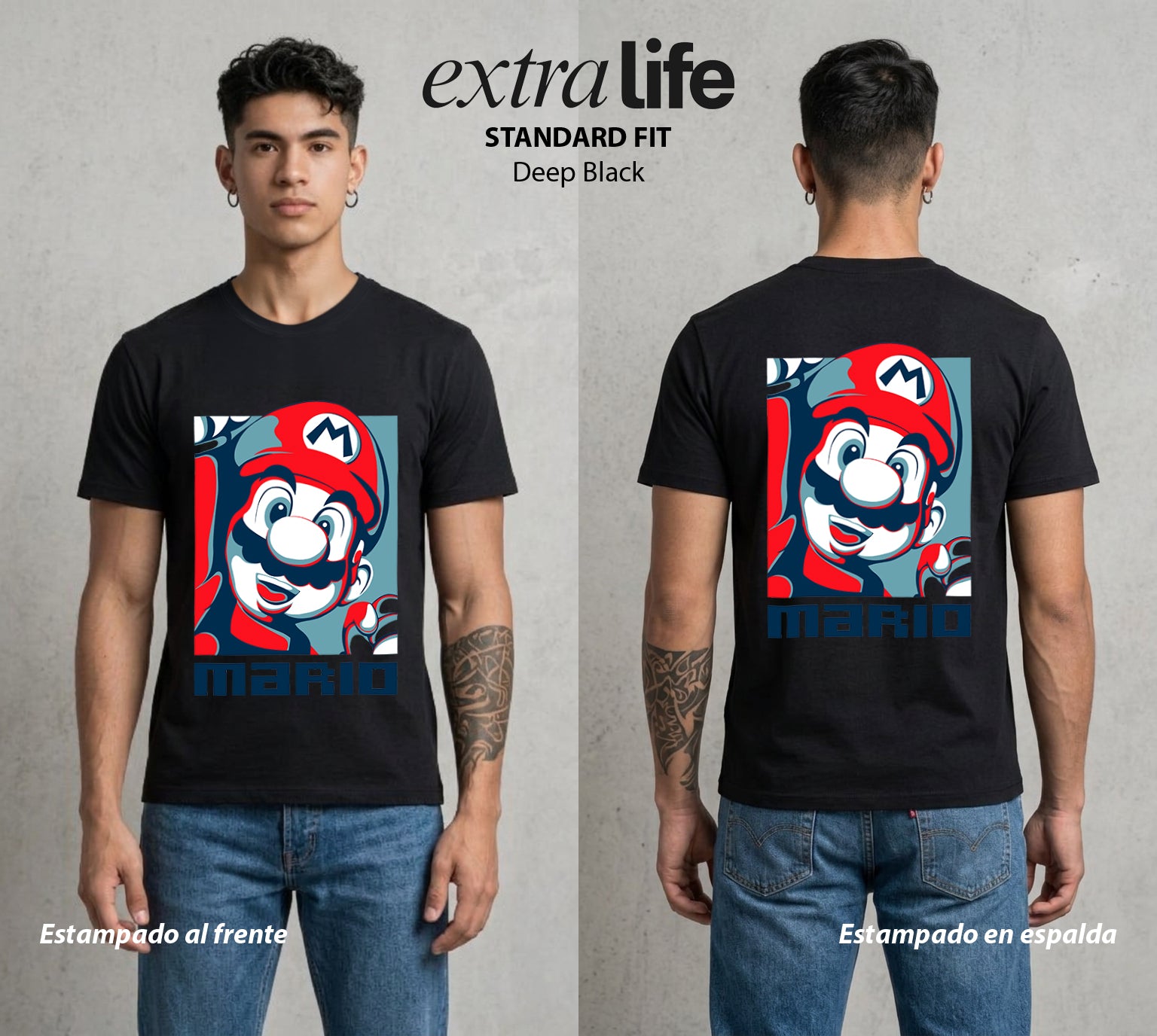 El Reino del Fontanero | El Fontanero del Bien #02276 - Playera Standard Fit | Deep Black - Foto en modelo