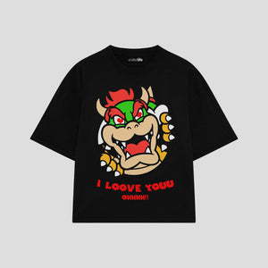 Playera streetwear premium de anime y gaming ExtraLife MX, corte oversized drop shoulder ligero y fresco en color Deep Black y Off-White, moda urbana mexicana de culto.