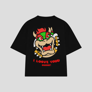 Playera streetwear premium de anime y gaming ExtraLife MX, corte oversized drop shoulder ligero y fresco en color Deep Black y Off-White, moda urbana mexicana de culto.
