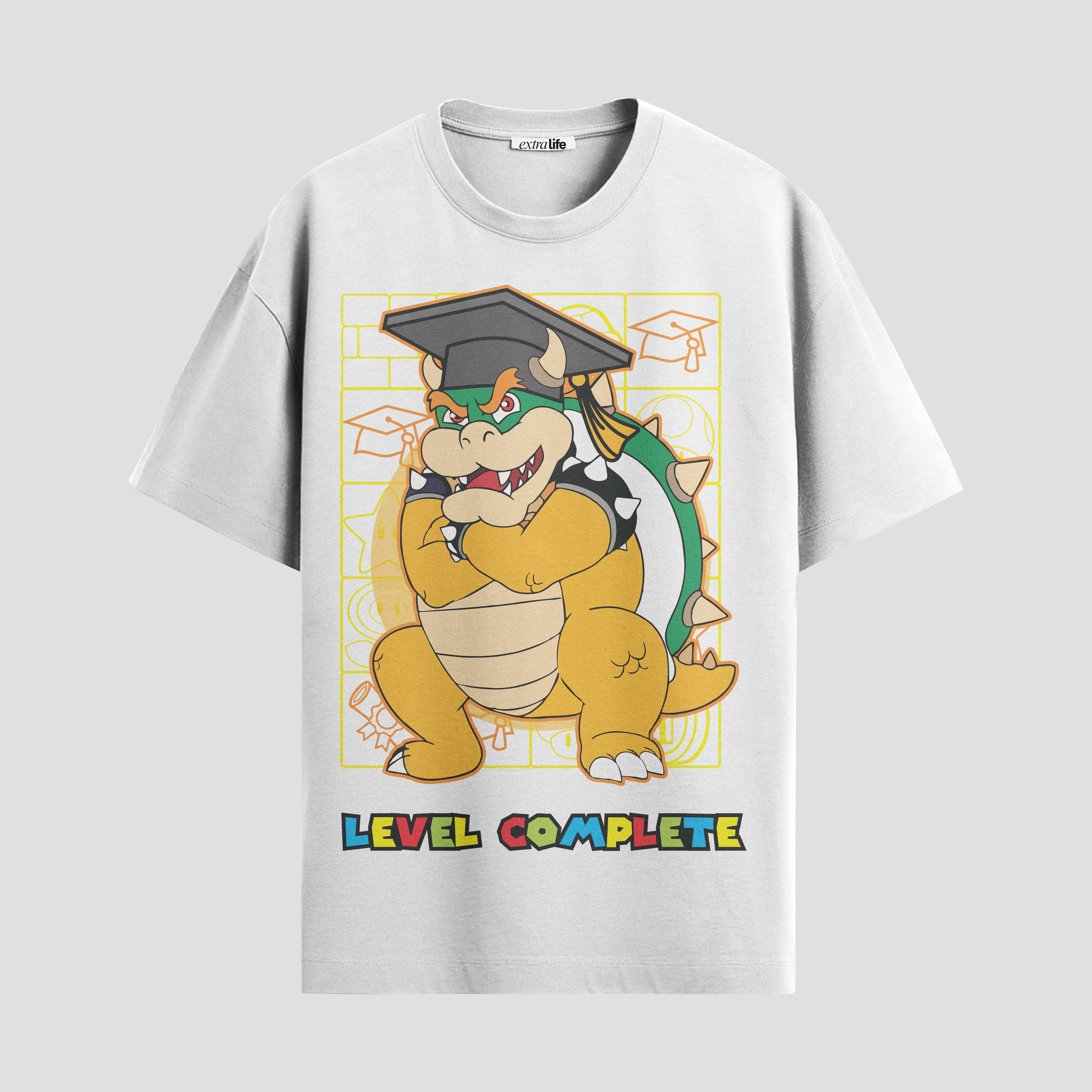 Playera urbana de anime y gaming ExtraLife MX, corte Standard Fit unisex ligero y transpirable en color Deep Black y Pure White, ropa de uso diario para gym y casual.