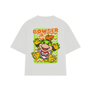 Playera streetwear premium de anime y gaming ExtraLife MX, corte oversized drop shoulder ligero y fresco en color Deep Black y Off-White, moda urbana mexicana de culto.