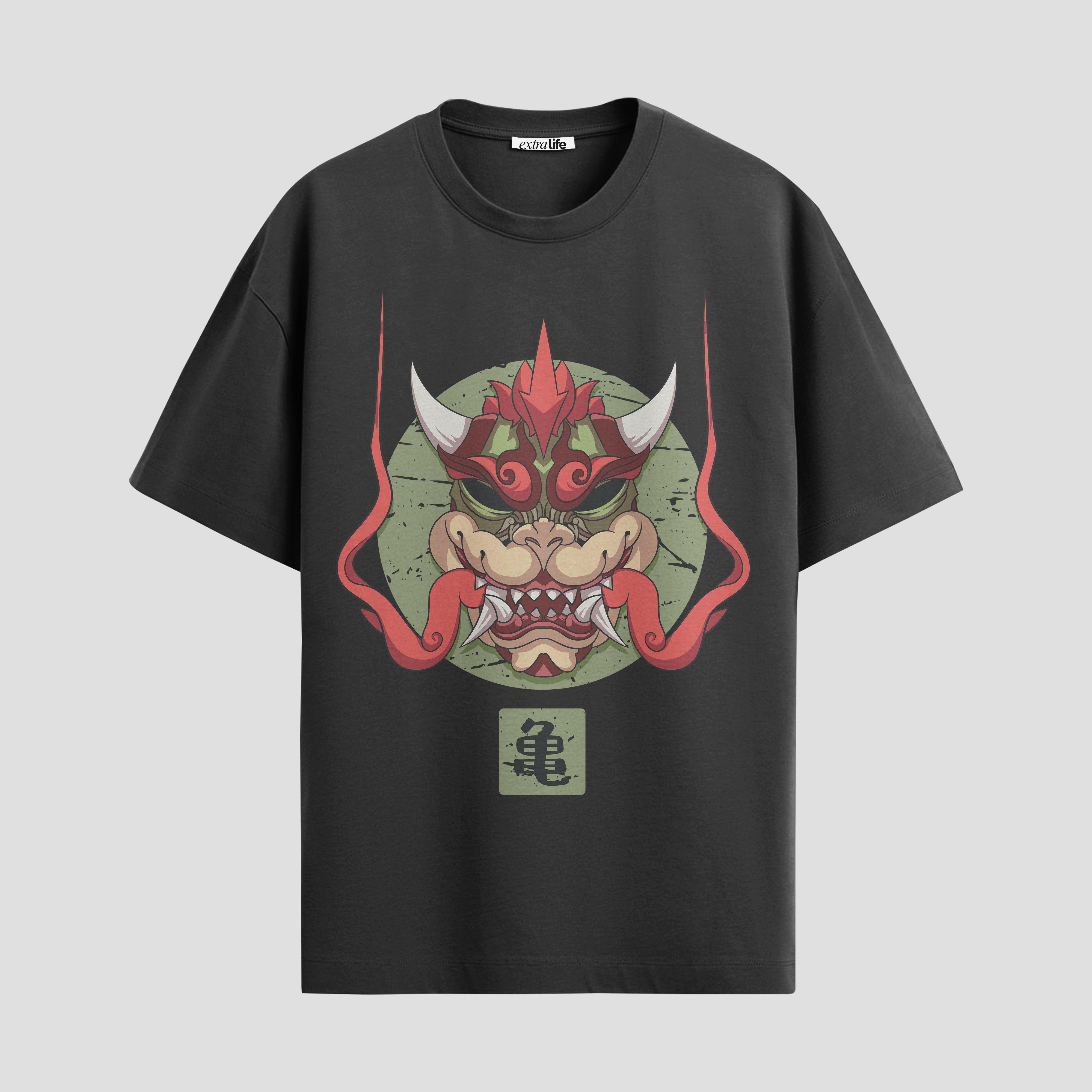 Playera urbana de anime y gaming ExtraLife MX, corte Standard Fit unisex ligero y transpirable en color Deep Black y Pure White, ropa de uso diario para gym y casual.