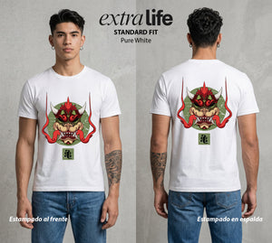 El Reino del Fontanero | El Fontanero Estelar Samurai #02285 - Playera Classic Premium | Pure White - Foto en modelo