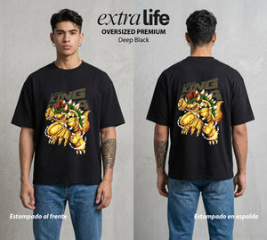 El Reino del Fontanero | El Fontanero del Bien #02288 - Playera Oversized Premium | Deep Black - Foto en modelo