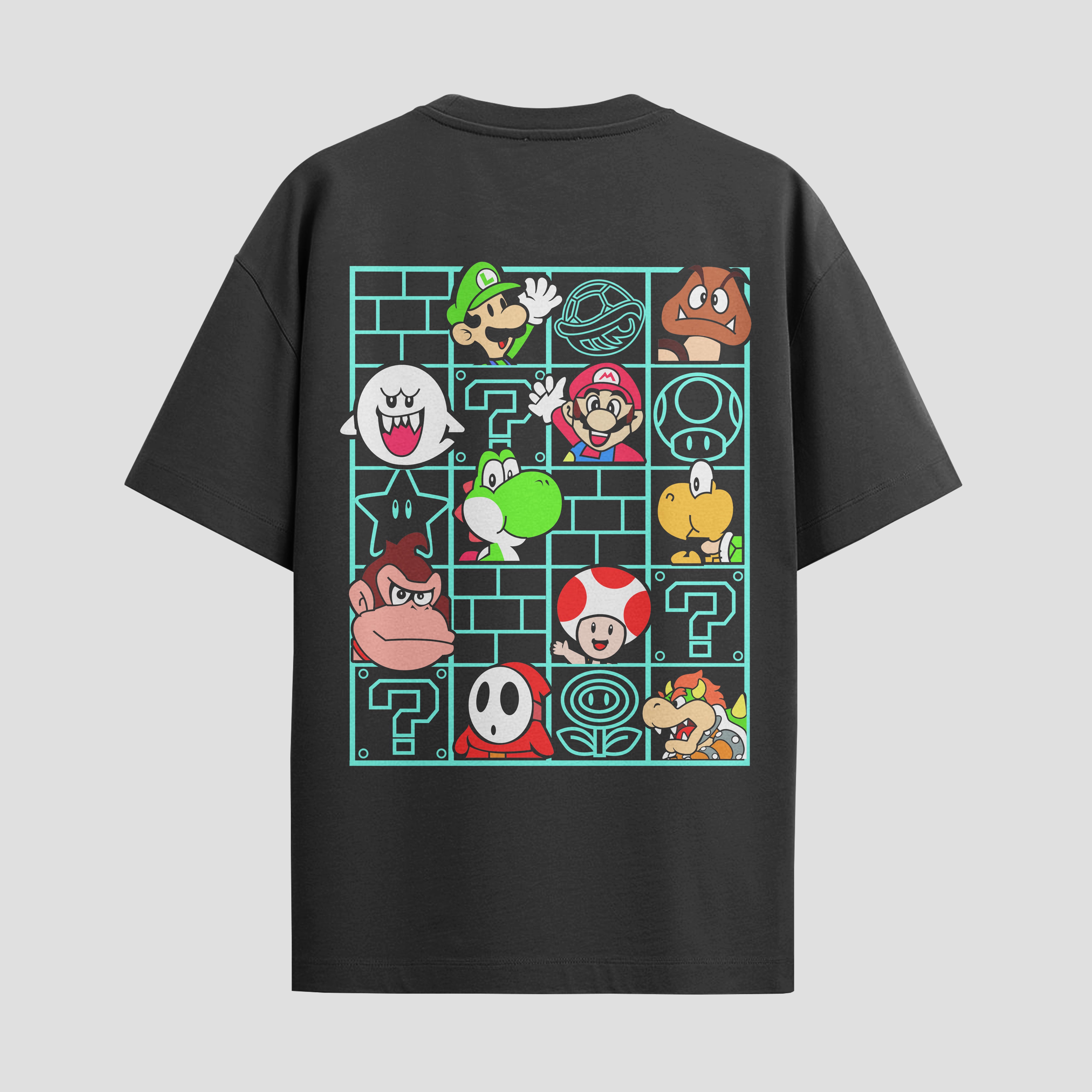 Playera urbana de anime y gaming ExtraLife MX, corte Standard Fit unisex ligero y transpirable en color Deep Black y Pure White, ropa de uso diario para gym y casual.