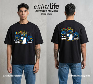 El Reino del Fontanero | El Fontanero Estelar #02292 - Playera Oversized Premium | Deep Black - Foto en modelo