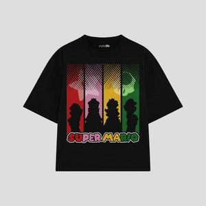 Playera streetwear premium de anime y gaming ExtraLife MX, corte oversized drop shoulder ligero y fresco en color Deep Black y Off-White, moda urbana mexicana de culto.