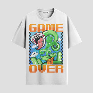 Playera urbana de anime y gaming ExtraLife MX, corte Standard Fit unisex ligero y transpirable en color Deep Black y Pure White, ropa de uso diario para gym y casual.