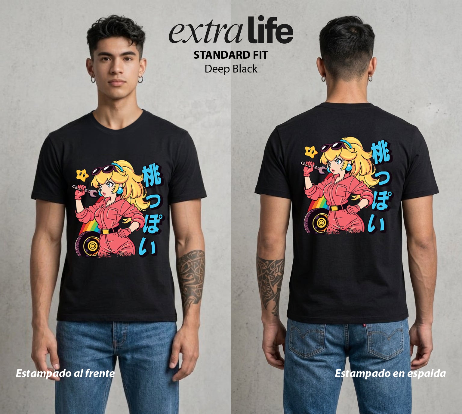 El Reino del Fontanero | El Fontanero Estelar #02304 - Playera Standard Fit | Deep Black - Foto en modelo