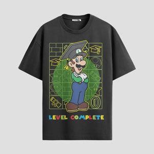 Playera urbana de anime y gaming ExtraLife MX, corte Standard Fit unisex ligero y transpirable en color Deep Black y Pure White, ropa de uso diario para gym y casual.