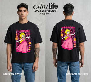 El Reino del Fontanero | El Heroe del Reino #02313 - Playera Oversized Premium | Deep Black - Foto en modelo