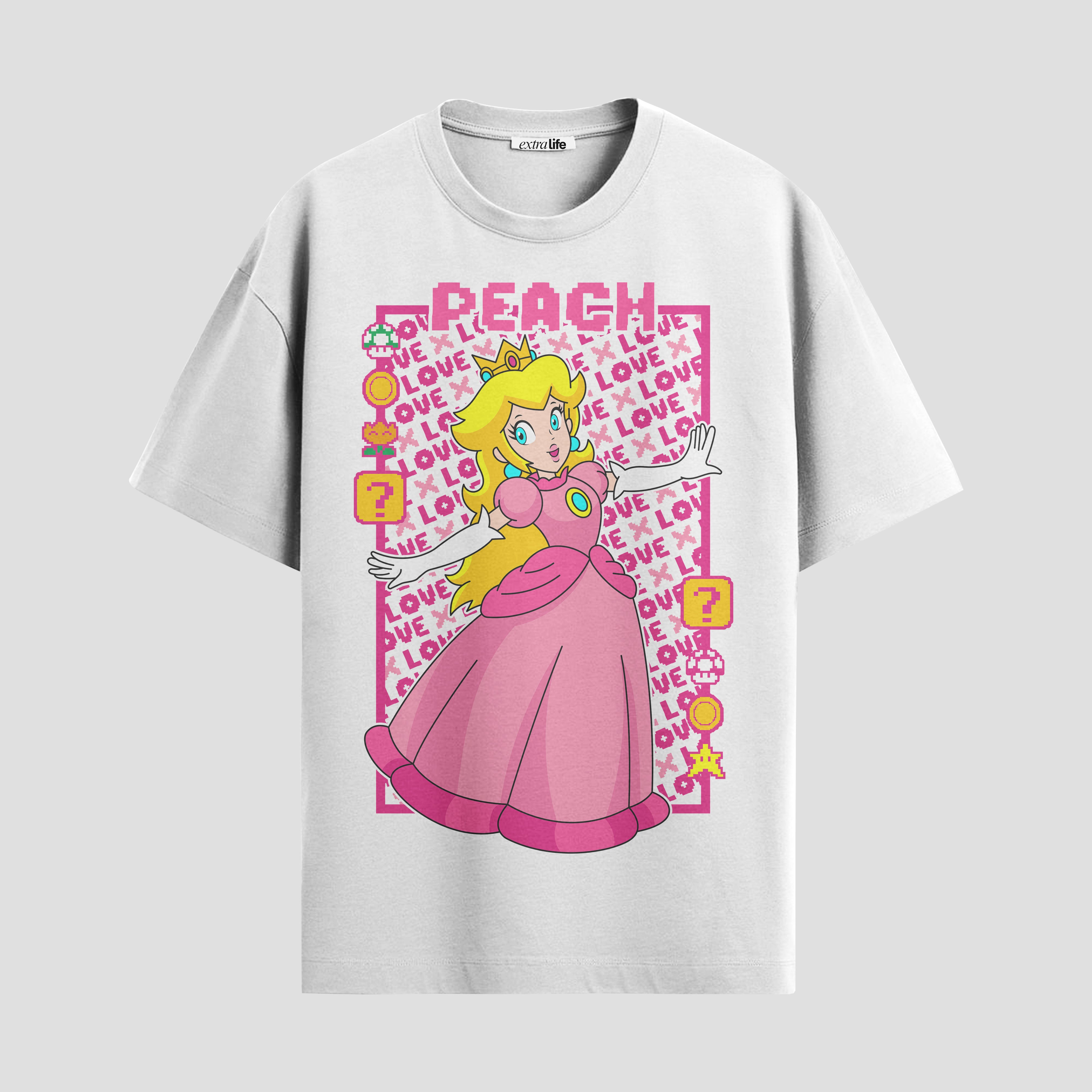 Playera urbana de anime y gaming ExtraLife MX, corte Standard Fit unisex ligero y transpirable en color Deep Black y Pure White, ropa de uso diario para gym y casual.
