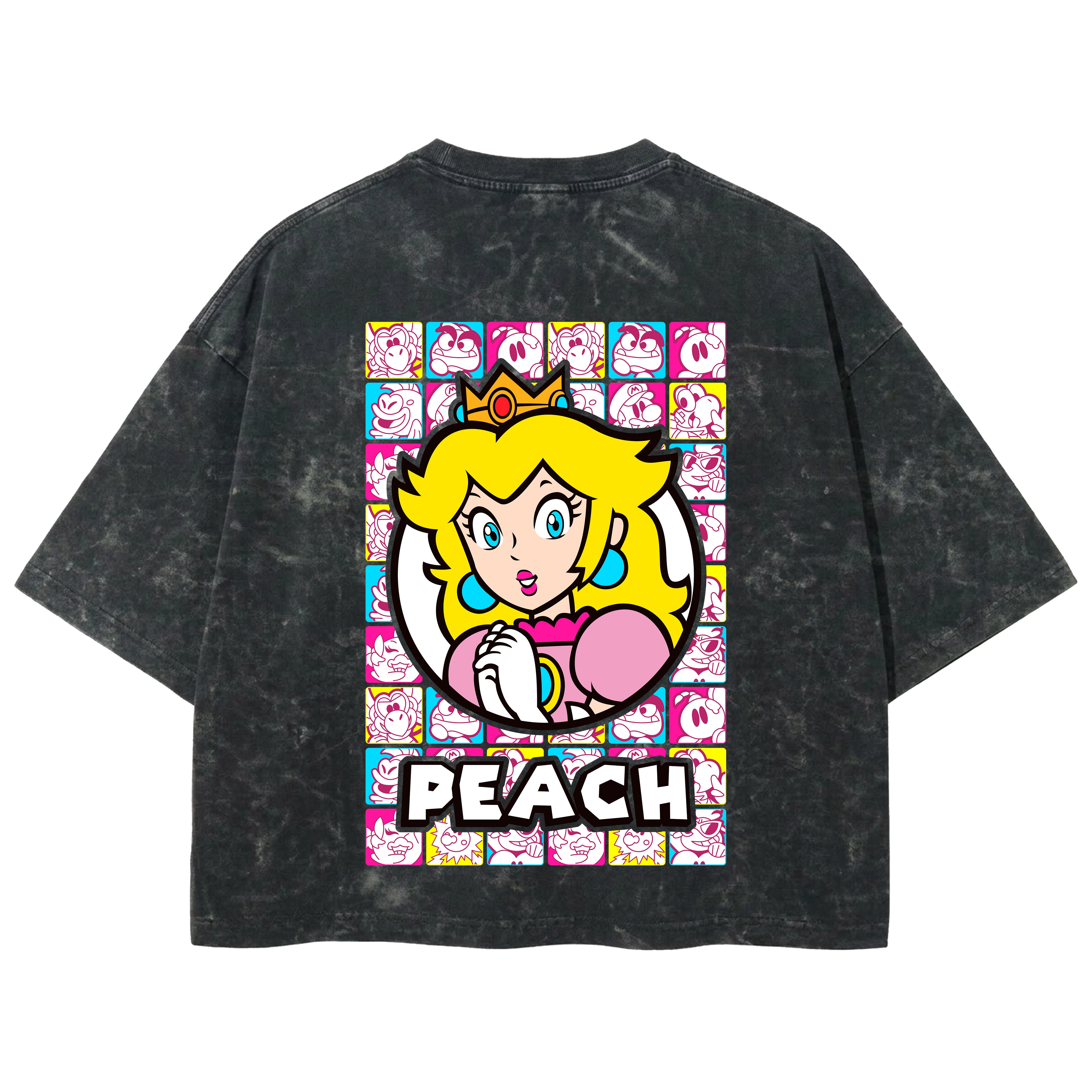 Playera streetwear premium de anime y gaming ExtraLife MX, corte boxy deluxe mineral wash heavyweight en color Acid Wash, moda urbana mexicana de culto.