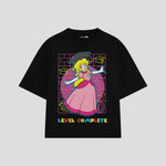 Playera streetwear premium de anime y gaming ExtraLife MX, corte oversized drop shoulder ligero y fresco en color Deep Black y Off-White, moda urbana mexicana de culto.