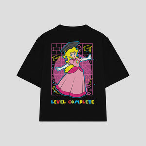 Playera streetwear premium de anime y gaming ExtraLife MX, corte oversized drop shoulder ligero y fresco en color Deep Black y Off-White, moda urbana mexicana de culto.