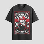 Playera urbana de anime y gaming ExtraLife MX, corte Standard Fit unisex ligero y transpirable en color Deep Black y Pure White, ropa de uso diario para gym y casual.