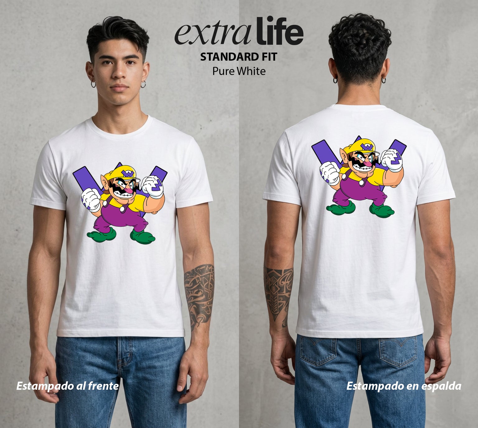 El Reino del Fontanero | El Heroe del Reino #02328 - Playera Standard Fit | Pure White - Foto en modelo