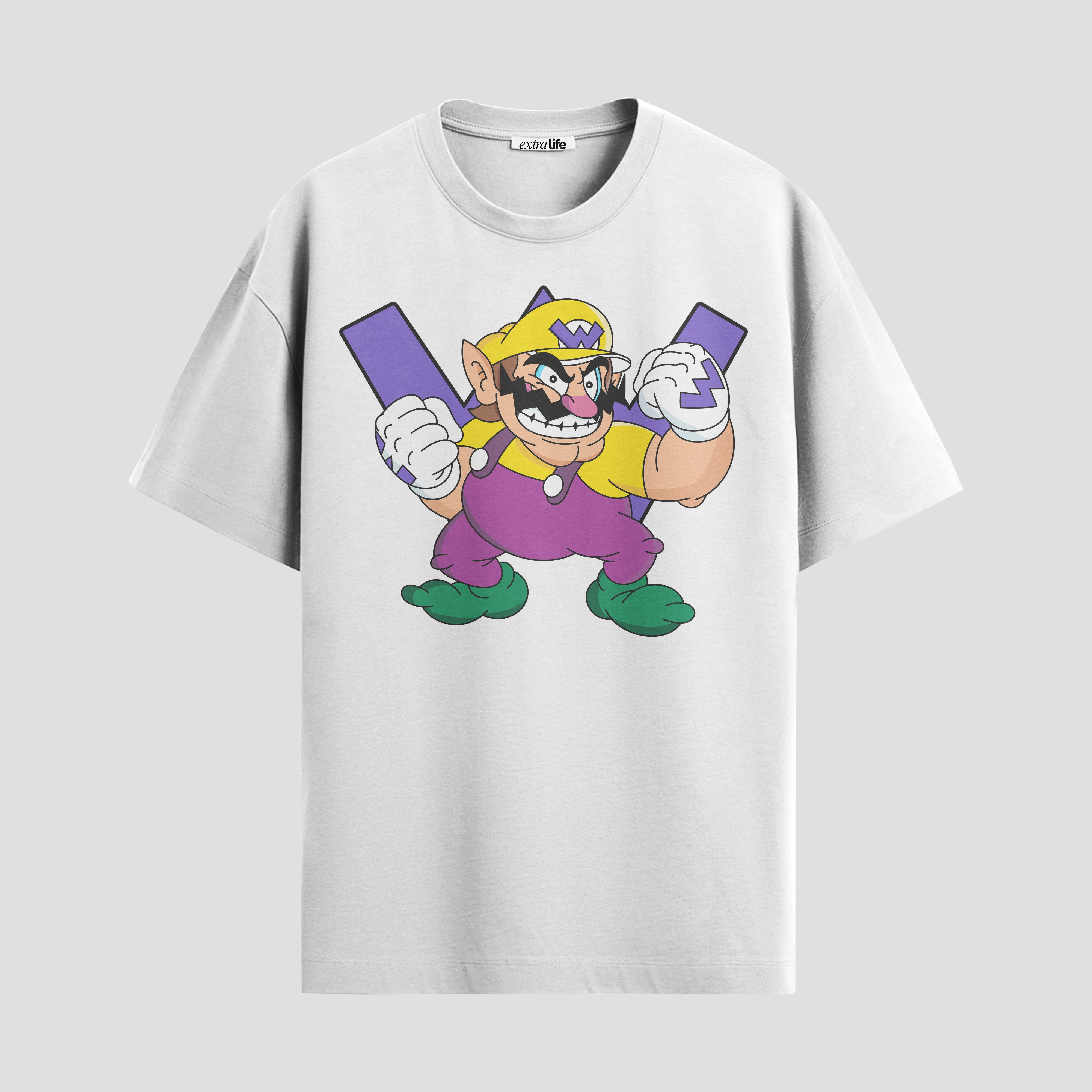 Playera urbana de anime y gaming ExtraLife MX, corte Standard Fit unisex ligero y transpirable en color Deep Black y Pure White, ropa de uso diario para gym y casual.